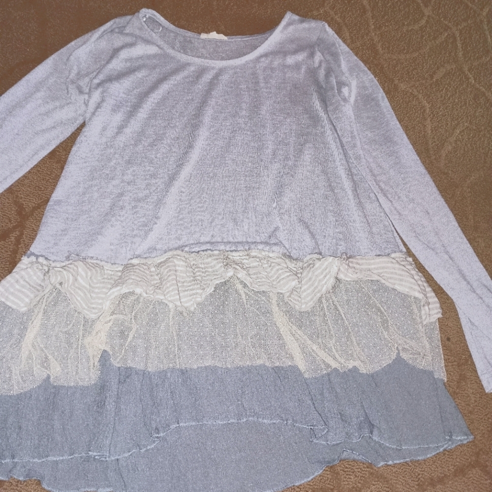 ANTHROPOLOGIE EASEL LADIES SMALL SM S TUNIC TOP SHIRT TULLE LAYERS $118